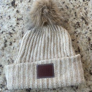 Love Your Melon Oatmeal Speckled Pom Beanie